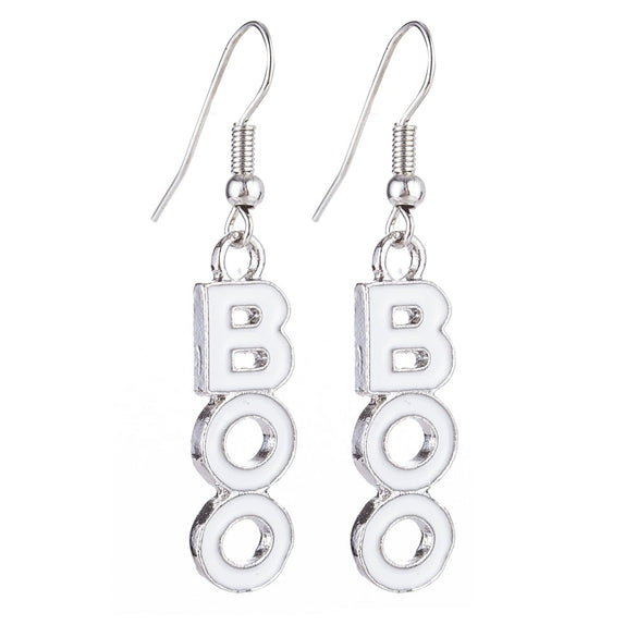 Halloween Alloy Pumpkin Earrings With Bat Spider And Ghost Cartoon Charms In A Fun Punk Hip Hop Style