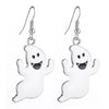 Halloween Alloy Pumpkin Earrings With Bat Spider And Ghost Cartoon Charms In A Fun Punk Hip Hop Style