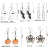 Halloween Alloy Pumpkin Earrings With Bat Spider And Ghost Cartoon Charms In A Fun Punk Hip Hop Style