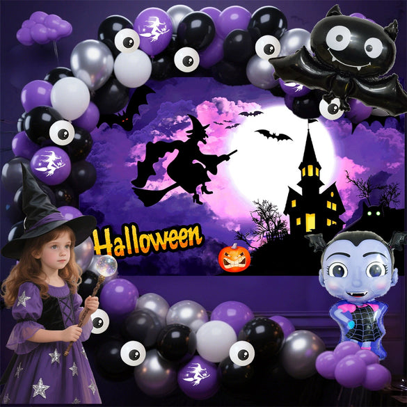 Halloween Balloon Arch Set Latex Round Decorative Balloons For Party Decoration