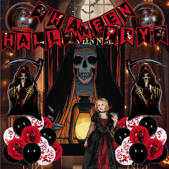 Halloween Balloon Arch Set With Round Balloons And Latex Material For Party Decoration