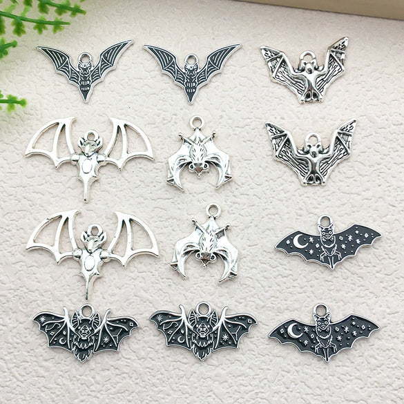 Halloween Bat Jewelry Diy Pendant Bracelet Earrings Necklace Accessories In Alloy Electroplated