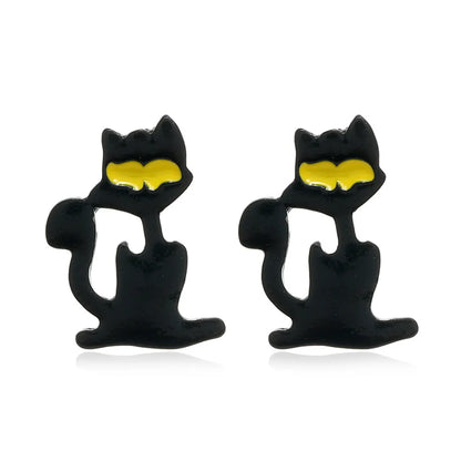 Halloween Black Cat Pumpkin Pendant Earrings Wholesale Nihaojewelry