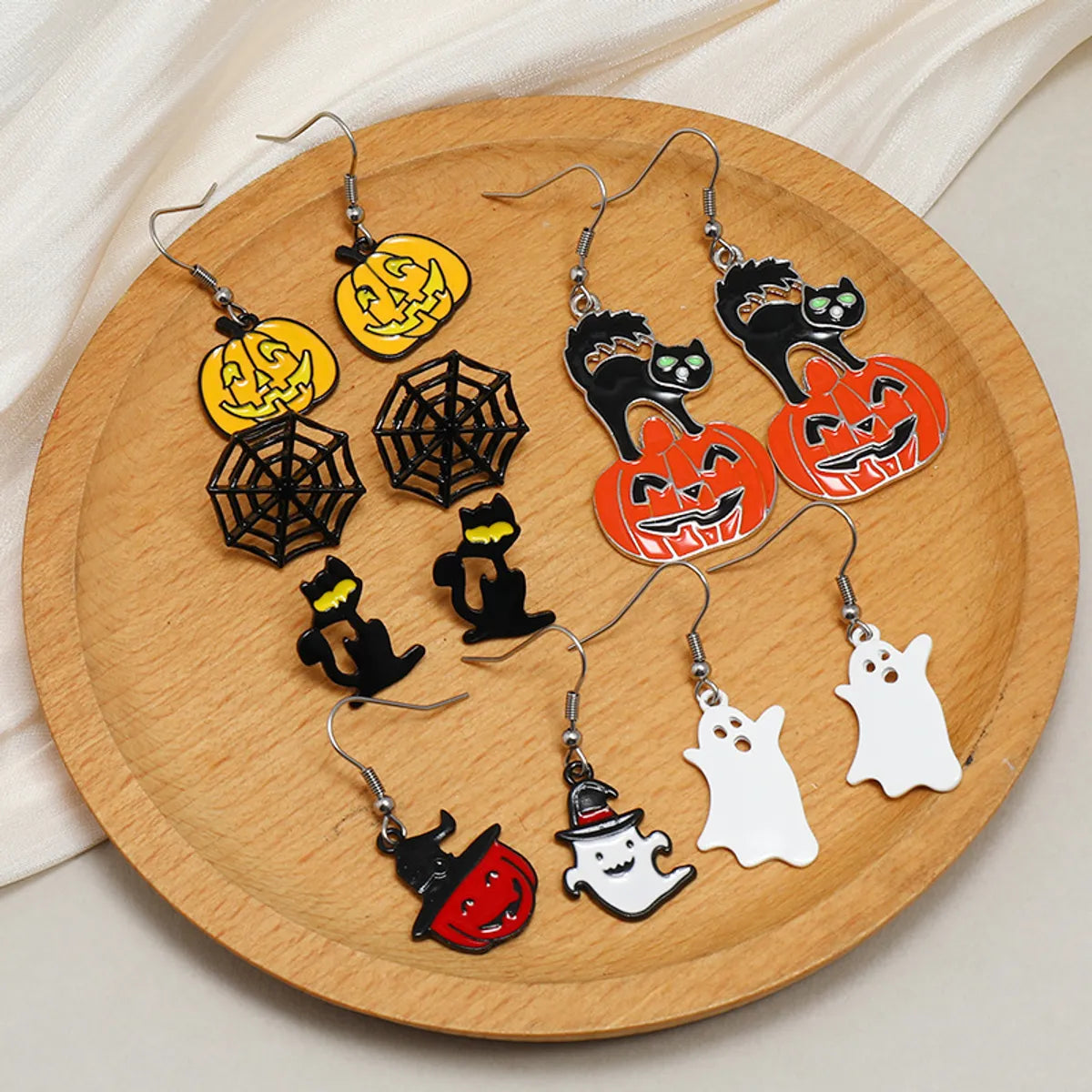 Halloween Black Cat Pumpkin Pendant Earrings Wholesale Nihaojewelry