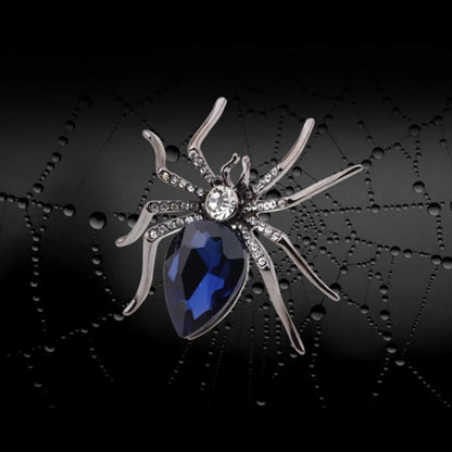 Halloween Brooch Cross-Border Animal Spider Crystal Brooch Corsage Fashion Diamond-Embedded Scarf Buckle Brooch Ornament Wholesale