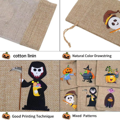 Halloween Casual Pumpkin Cartoon Linen Party Festival Gift Bags