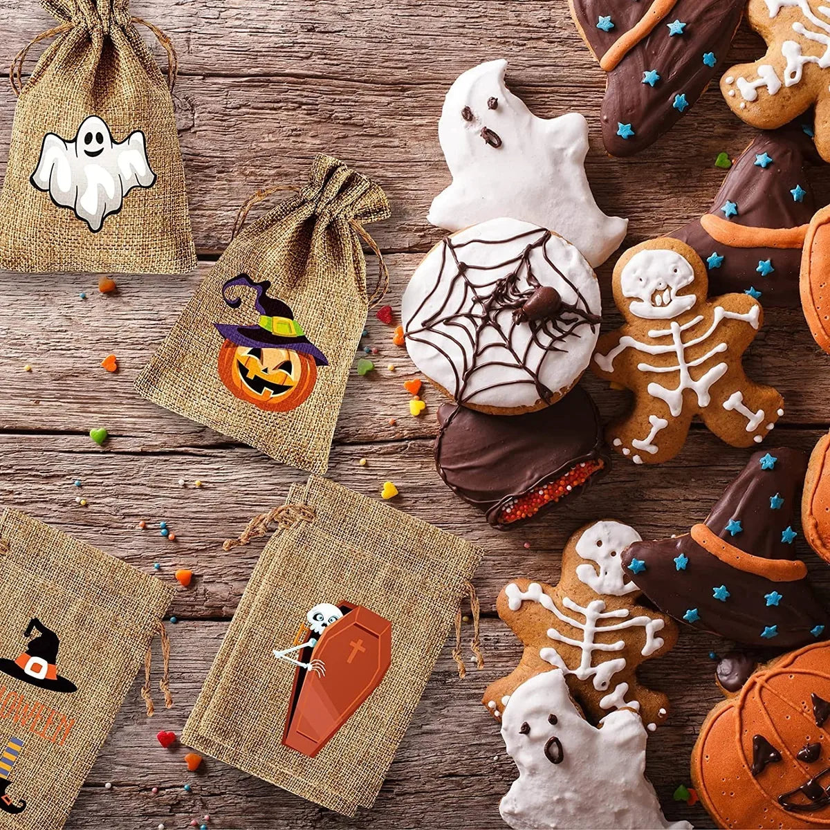 Halloween Casual Pumpkin Cartoon Linen Party Festival Gift Bags