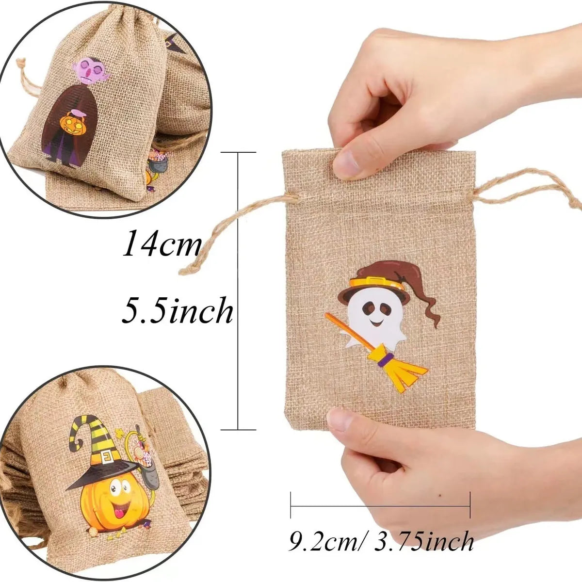 Halloween Casual Pumpkin Cartoon Linen Party Festival Gift Bags