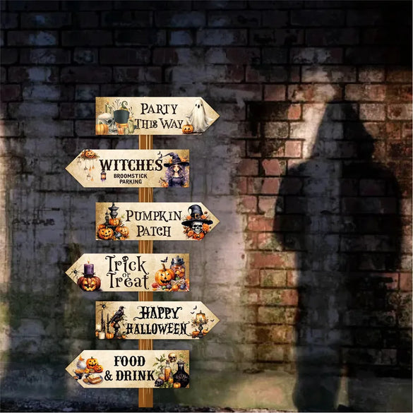 Halloween Casual Simple Style Letter Paper Holiday Party Road Sign Plate