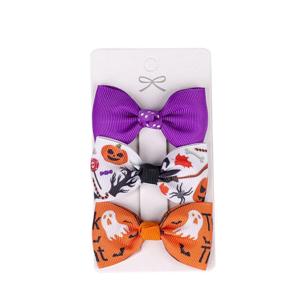 Halloween Children'S Bow Hairpin Three-Piece Set Wholesale Gooddiy
