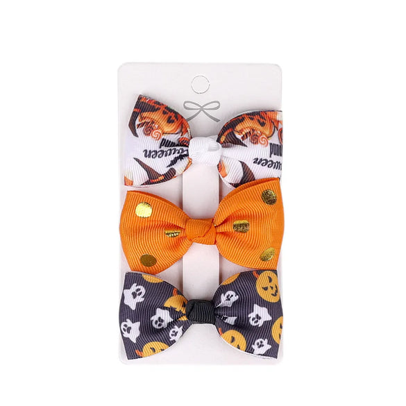 Halloween Children'S Bow Hairpin Three-Piece Set Wholesale Gooddiy