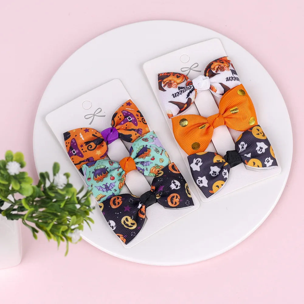 Halloween Children'S Bow Hairpin Three-Piece Set Wholesale Nihaojewelry