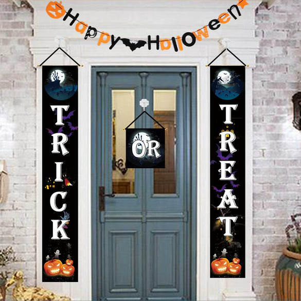 Halloween Cloth Couplet Flag Hanging Party Supplies Door Curtain Decoration For Haunted House Scene Layout