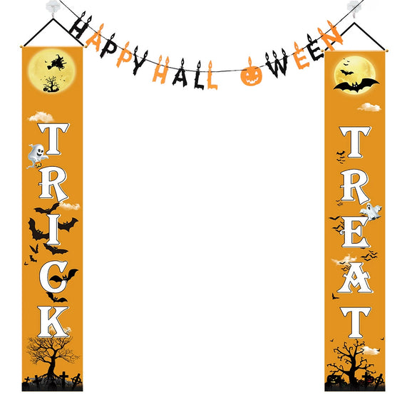 Halloween Cloth Couplet Flag Hanging Party Supplies Door Curtain Decoration For Haunted House Scene Layout