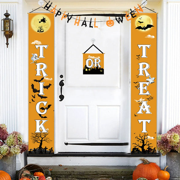 Halloween Cloth Couplet Flag Hanging Party Supplies Door Curtain Decoration For Haunted House Scene Layout