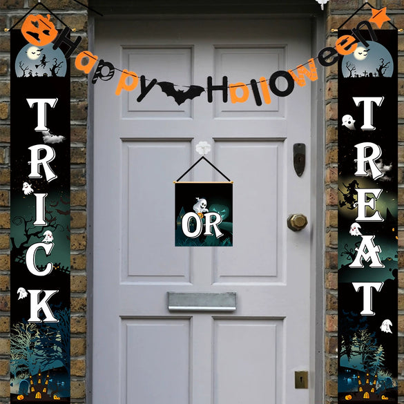 Halloween Cloth Couplet Flag Hanging Party Supplies Door Curtain Decoration For Haunted House Scene Layout
