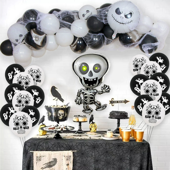 Halloween Decoration Aluminum Film And Latex Balloon Suit Round Shape