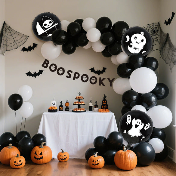 Halloween Decorative Balloon Round Aluminum Film Latex