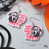 Halloween Earrings Pink Ghost Letters Acrylic Uninlaid Geometric Design Women's