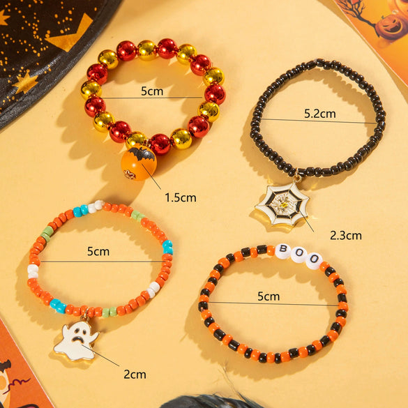 Halloween Ghost Bat Women's Fashion Rice Bead Handmade Bracelet