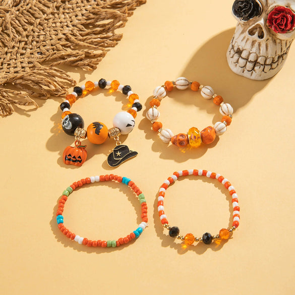 Halloween Ghost Bat Women's Fashion Rice Bead Handmade Bracelet