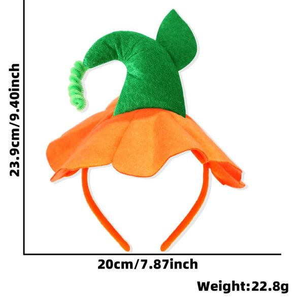 Halloween Headband Cartoon Pumpkin Shape Cloth Headwear Semi Manual Semi Mechanical Masquerade Dress Up