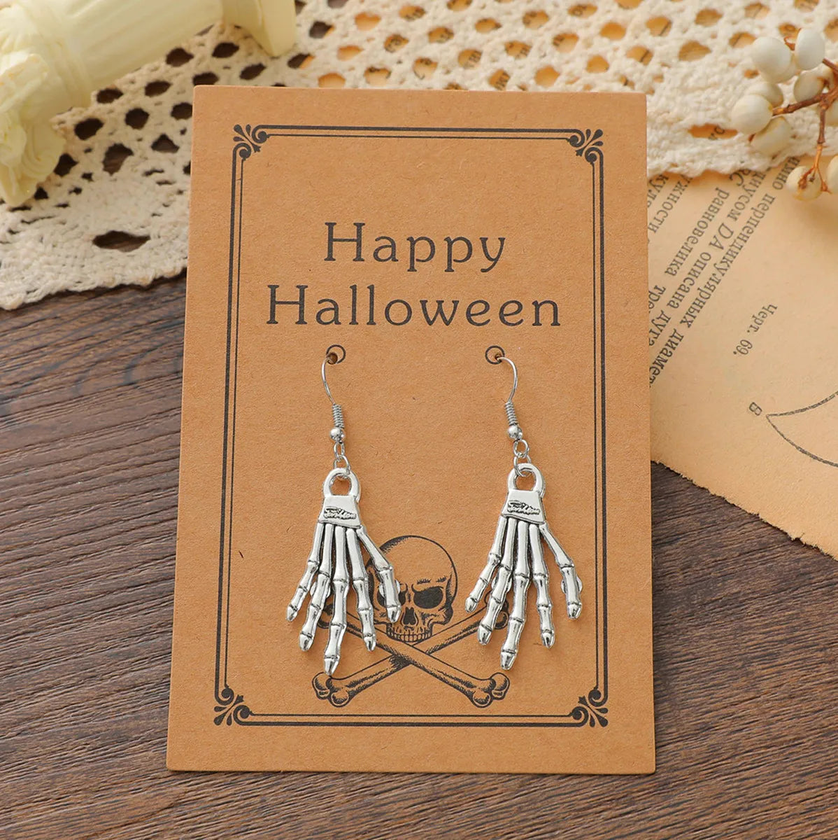 Halloween Holiday Skull Bone Festival Pumpkin Alloy Earrings