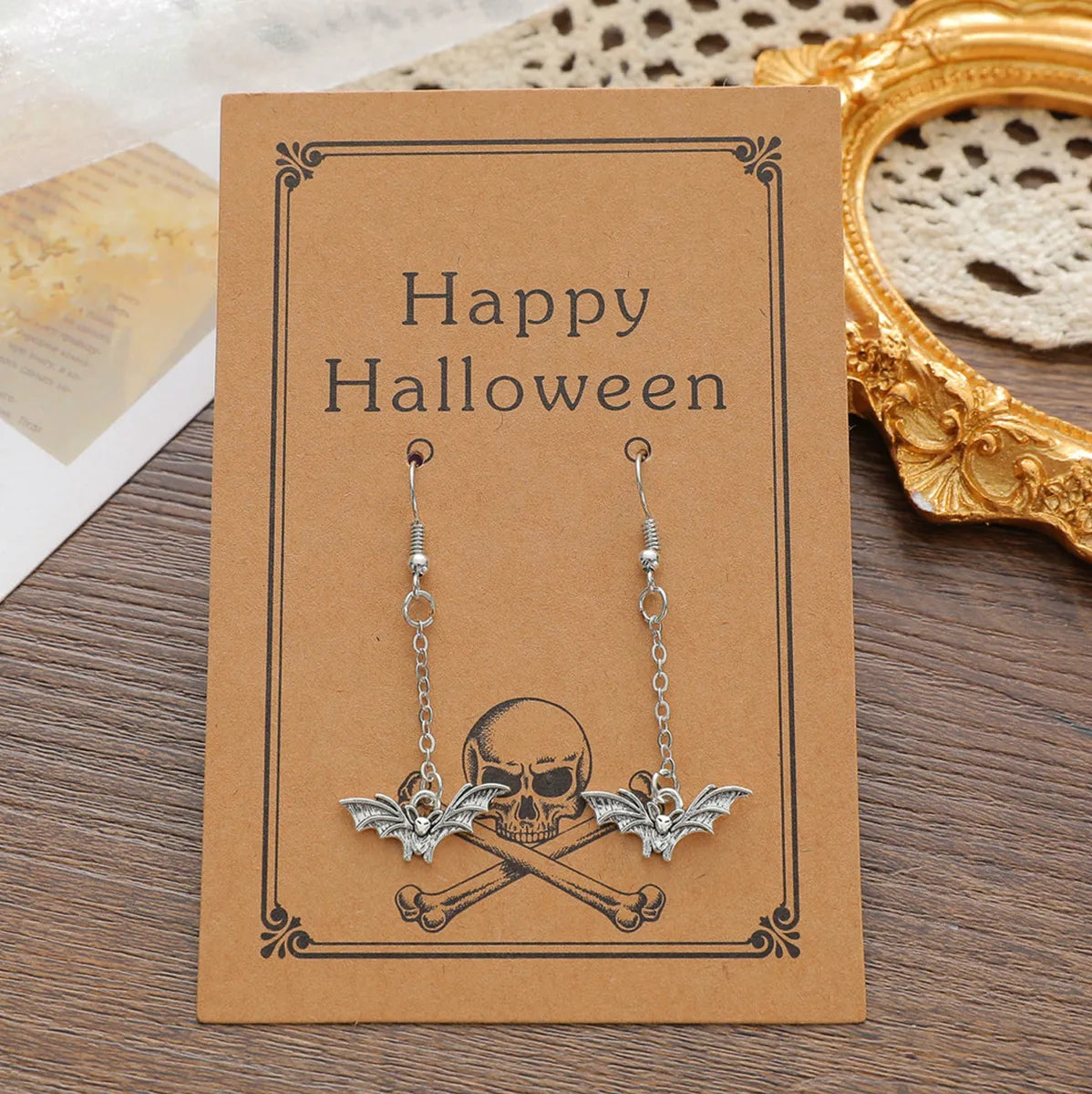 Halloween Holiday Skull Bone Festival Pumpkin Alloy Earrings