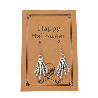 Halloween Holiday Skull Bone Festival Pumpkin Alloy Earrings