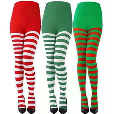 Halloween Japanese Cute Striped Stockings Cosplay Christmas Two-Color Stitching Jumpsuit Socks Wholesale