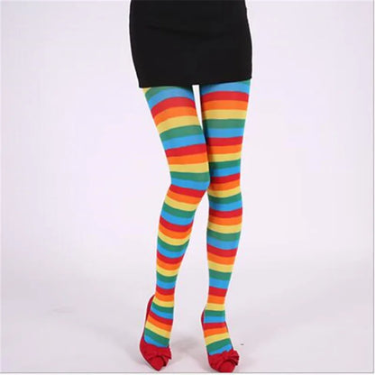 Halloween Japanese Cute Striped Stockings Cosplay Christmas Two-Color Stitching Jumpsuit Socks Wholesale