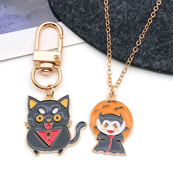 Halloween Jewelry Accessories Zinc Alloy Pumpkin Ghost Pendant Dripping Oil Style