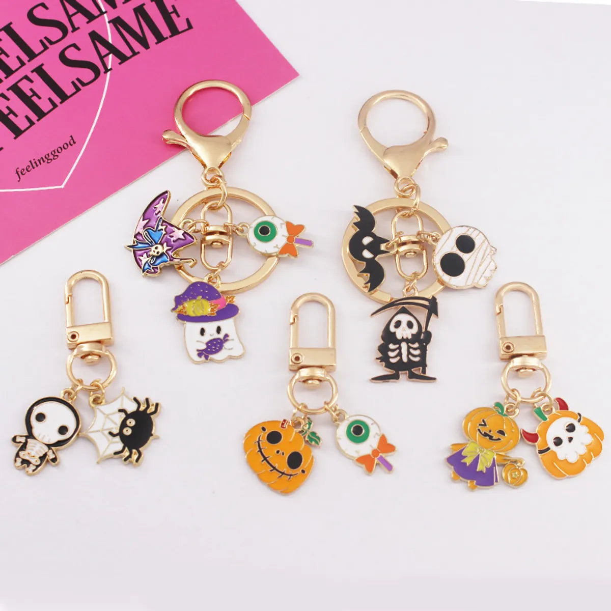 Halloween Kid Cartoon Keychain Pumpkin Ghost Pendant Airpods Funny Accessories Key Chain Holiday Gift