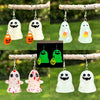 Halloween Luminous Resin Handmade Earrings With Stereo White Ghost Pumpkin Corn Sugar Heart Pendant And Cartoon Characters Pattern