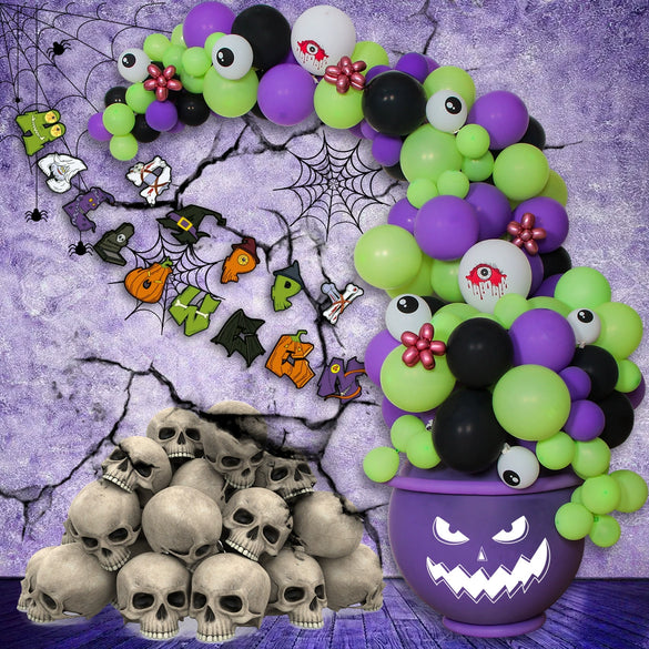 Halloween Medicine Jar Balloon Chain Party Decoration Latex Round Jar Balloon Suit