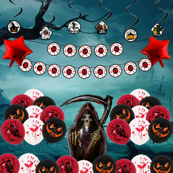 Halloween Party Balloon Aluminum Film And Foil Round Ornament Balloon