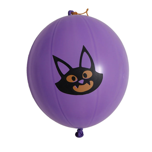 Halloween Party Balloon Latex Round Pat Ball With Rubber Band And Bat Decoration
