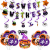 Halloween Party Decoration Aluminum Film And Latex Balloon Suit With Skull Pumpkin Candy Spider Design Round Shape