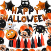 Halloween Party Decoration Balloon Suit With Pumpkin Flag Tassel Latex And Aluminum Film Round Shape