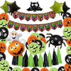 Halloween Party Decoration Balloon Suit With Pumpkin Flag Tassel Latex And Aluminum Film Round Shape