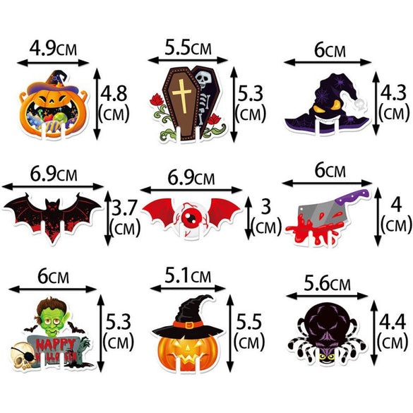 Halloween Party Decoration Wine Glass Card Pumpkin Eyeball Bleeding Mug Decoration Supplies Paper