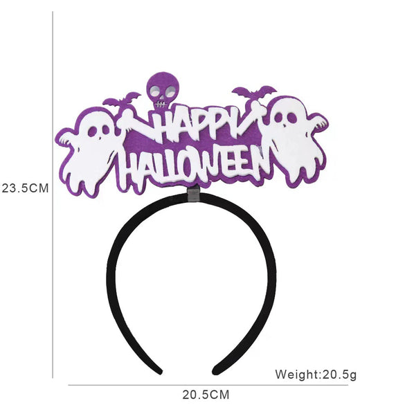 Halloween Plastic Felt Headband Accessories With Ghost Skull Cartoon Decorations