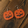 Cross-Border Independent Station Halloween Earrings Personality Pumpkin Ghost Hat Leather Earrings Halloween Ornaments