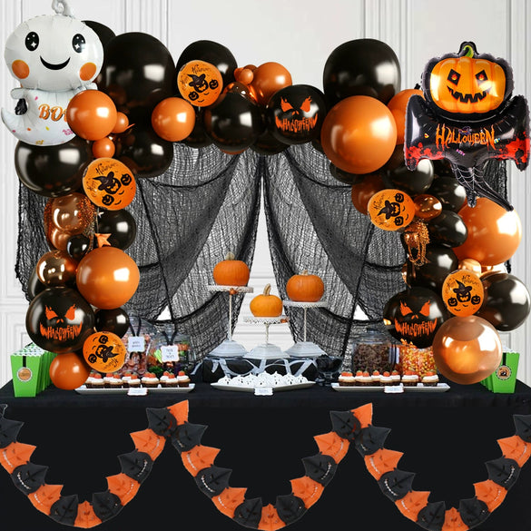 Halloween Pumpkin Ghost Latex Round Aluminum Film Balloon Package For Decoration