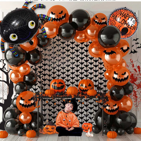 Halloween Pumpkin Ghost Latex Round Aluminum Film Balloon Package For Decoration