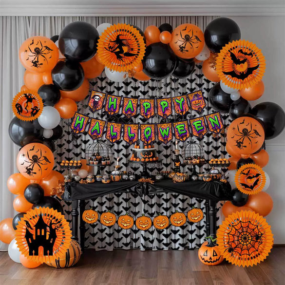 Halloween Pumpkin Ghost Latex Round Aluminum Film Balloon Package For Decoration