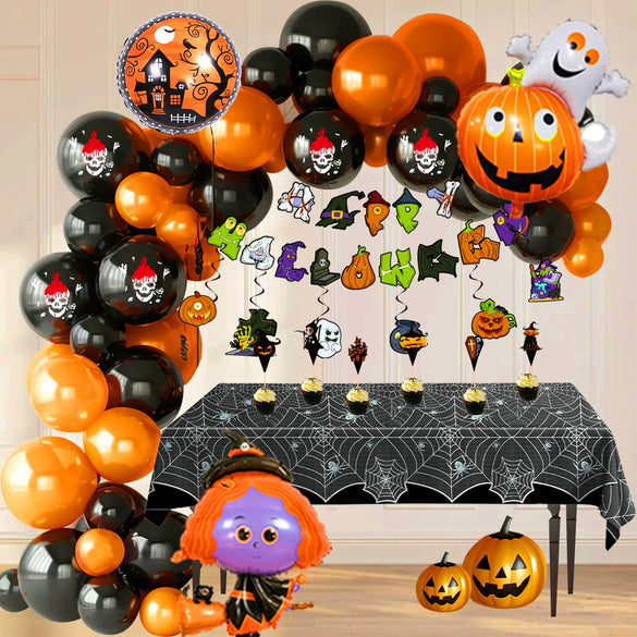Halloween Pumpkin Ghost Latex Round Aluminum Film Balloon Package For Decoration