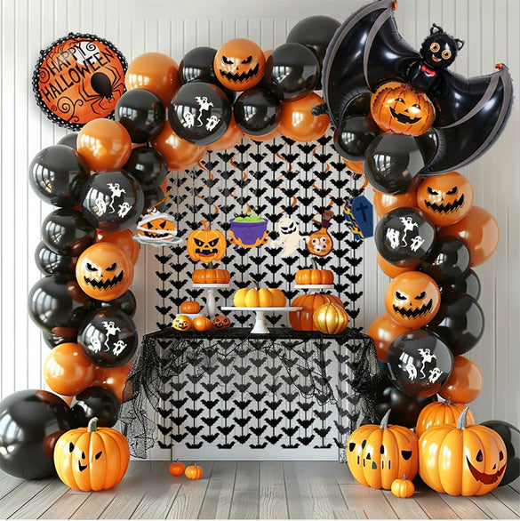 Halloween Pumpkin Ghost Latex Round Aluminum Film Balloon Package For Decoration