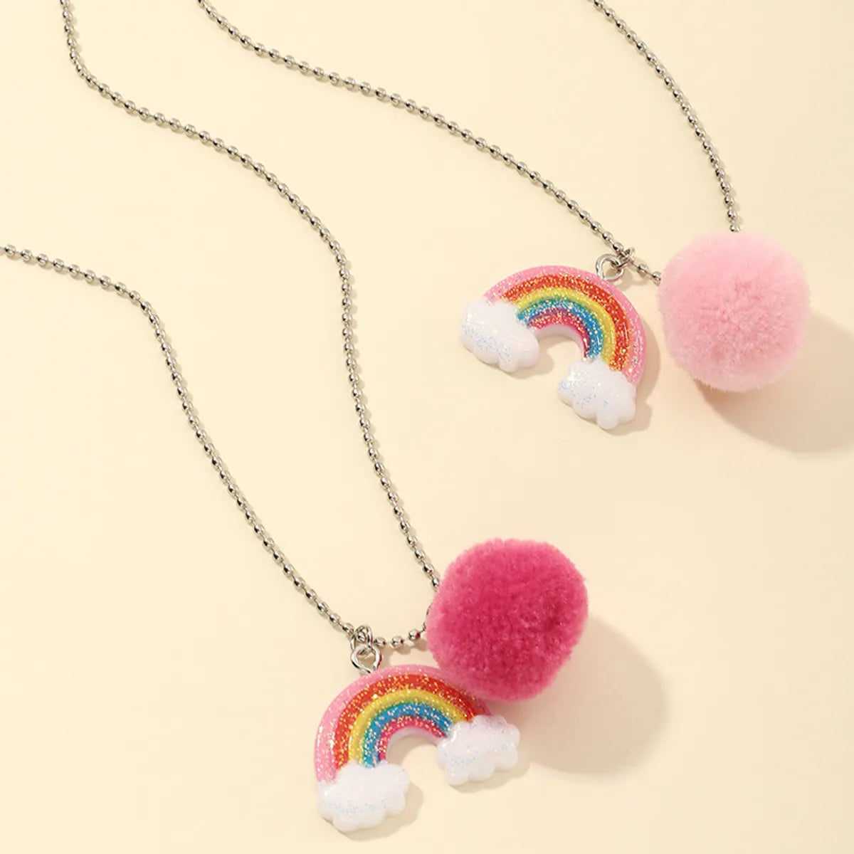 Halloween Rainbow Geometric Round Bead Chain Cute Girl Cartoon Acrylic Necklace