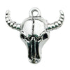 Halloween Retro Style Zinc Alloy Skull And Bull Head Pendant Jewelry Accessories With Electroplating
